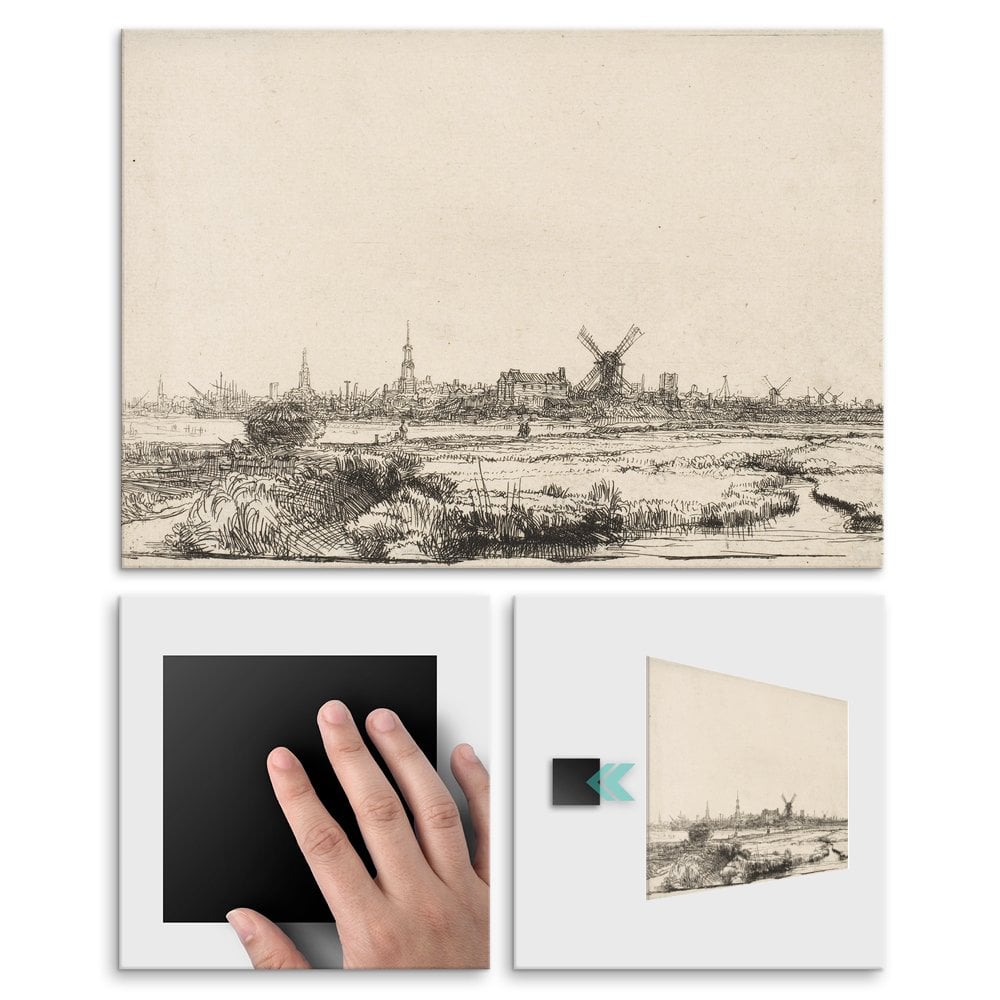 Plakat metalowy Rembrandt van Rijn View of Amsterdam from the Northwest M