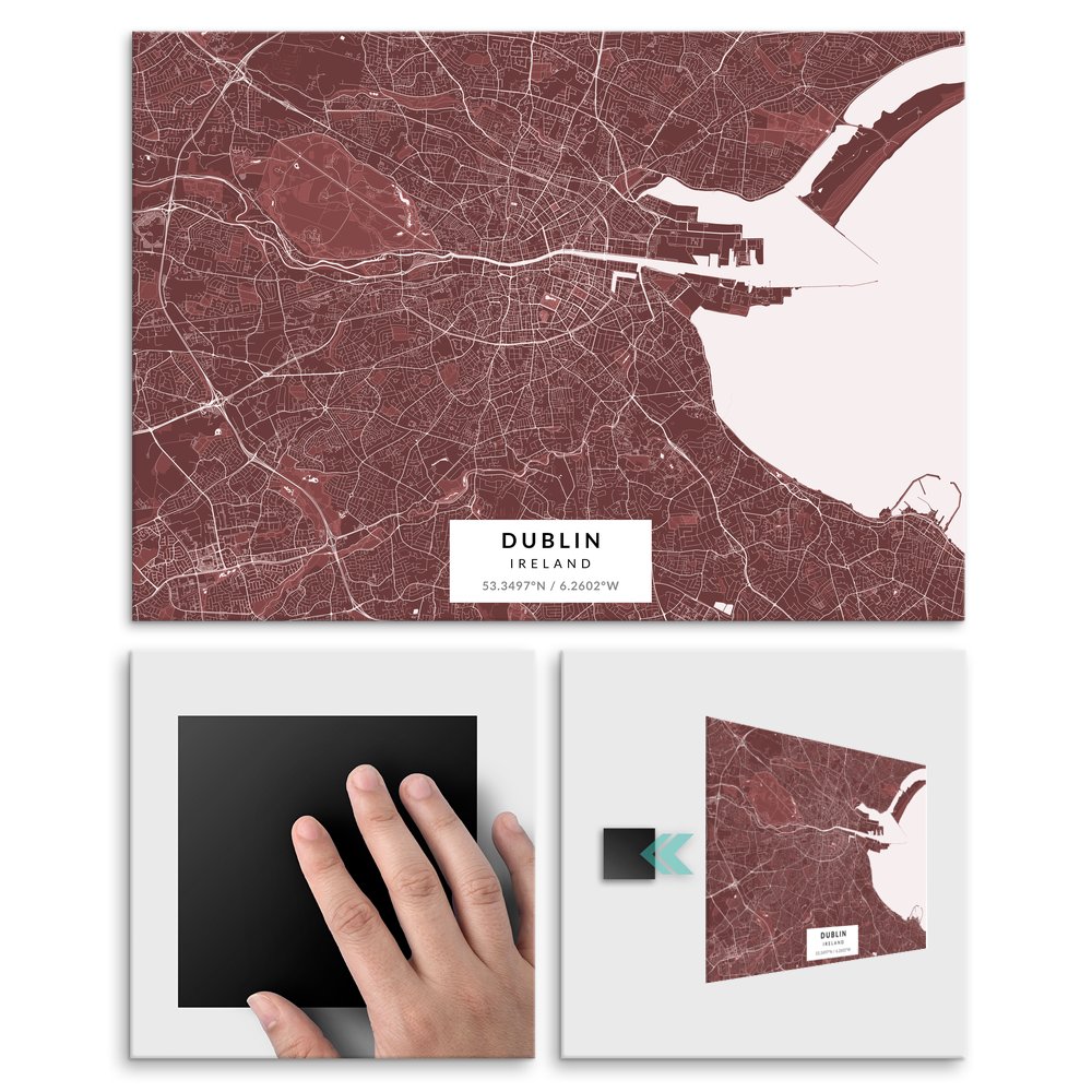 Plakat metalowy Mapa Burgund Dublin L