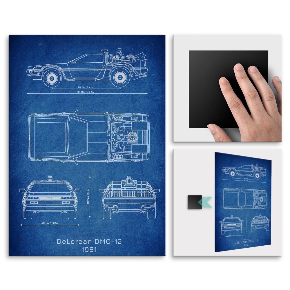 Plakat metalowy DeLorean DMC Projekt Cobalt M