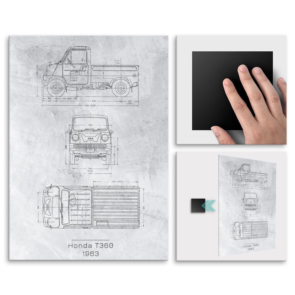 Plakat metalowy Honda T360 Projekt Stone L