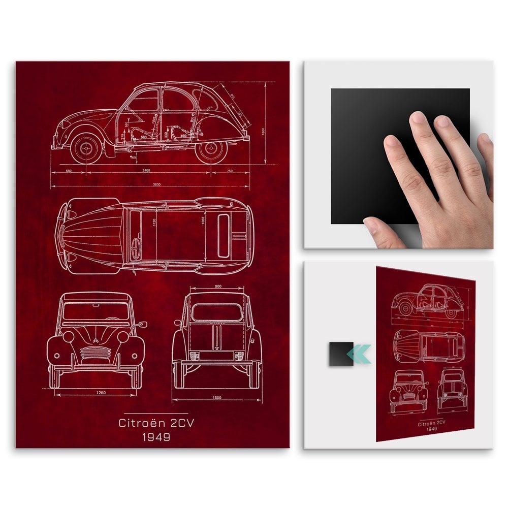 Plakat metalowy Citron 2CV Projekt Scarlet M