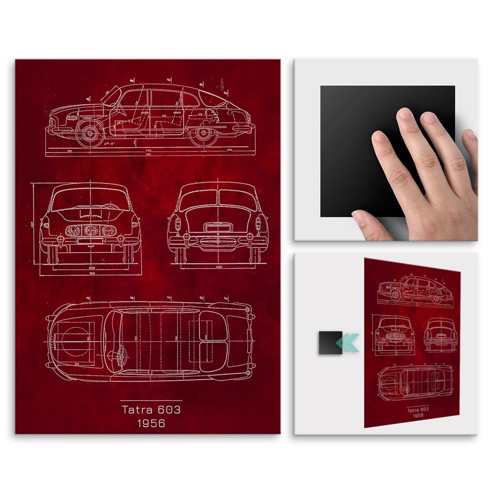 Plakat metalowy Tatra 603 Projekt Scarlet M