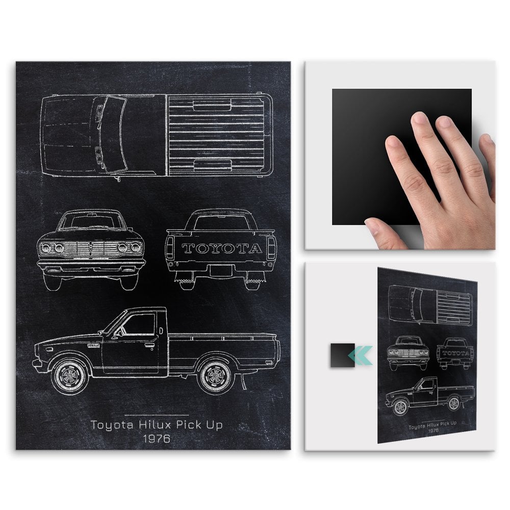 Plakat metalowy Toyota Hilux Pick Up Projekt Blackboard L