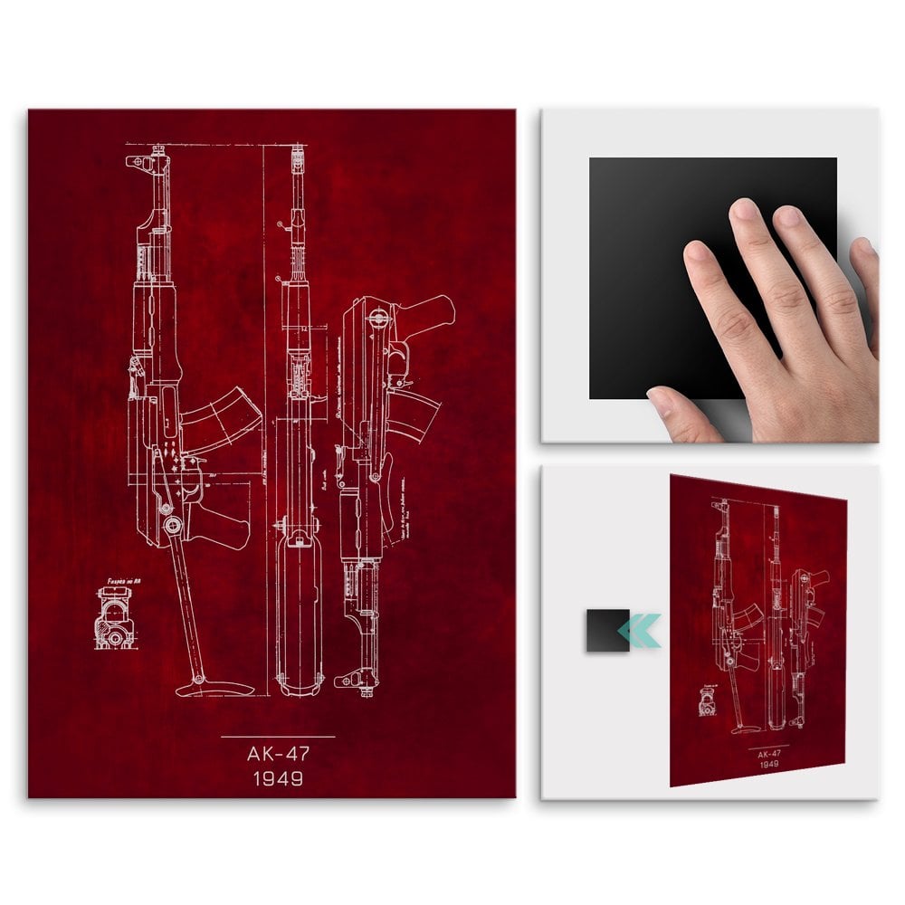 Plakat metalowy AK 47 Projekt Scarlet L