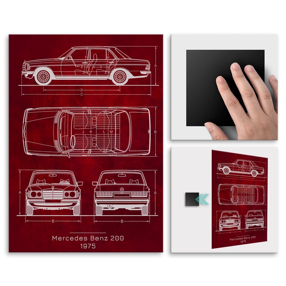 Plakat metalowy Mercedes-Benz 200 Projekt Scarlet L