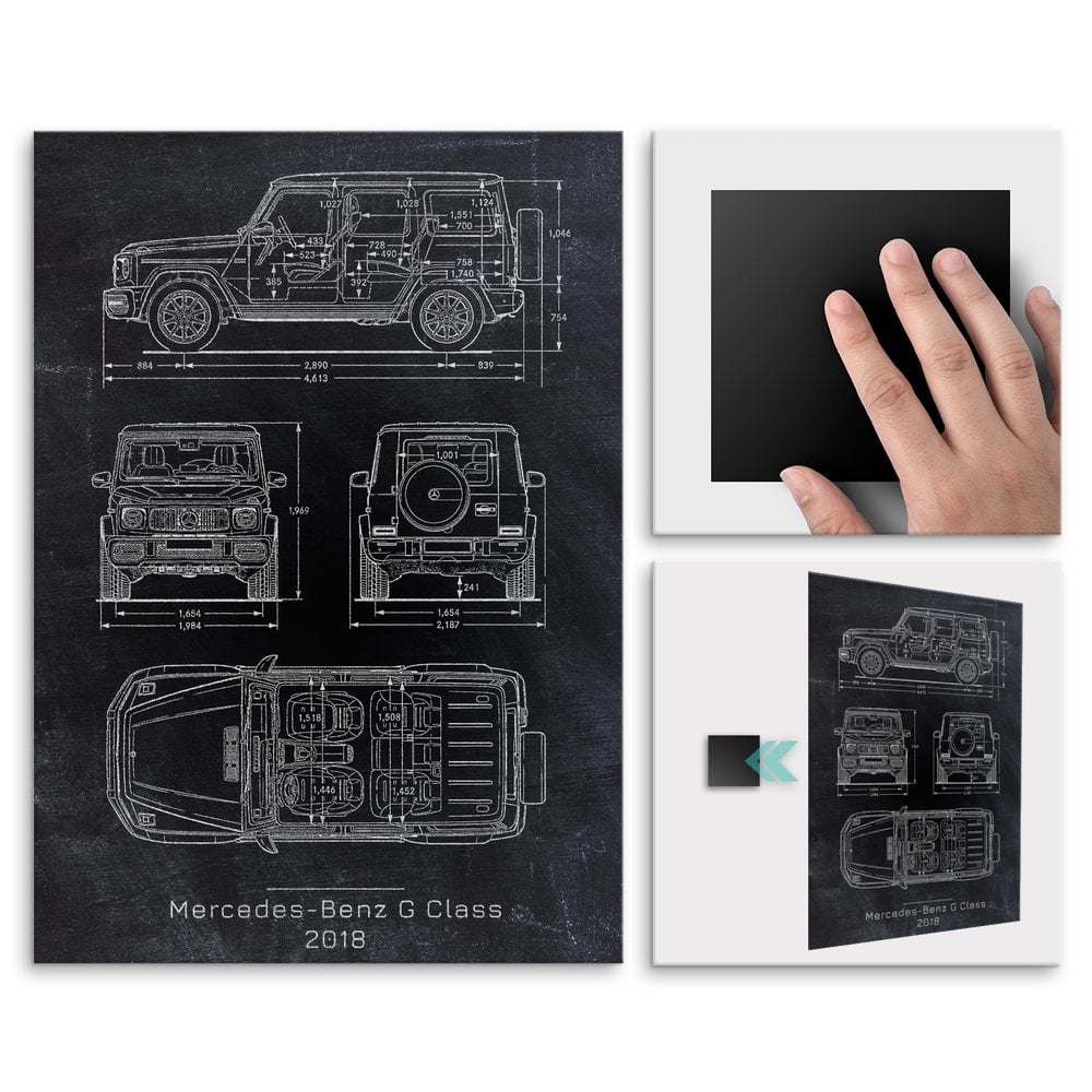 Plakat metalowy Mercedes-Benz G Class Projekt Blackboard L