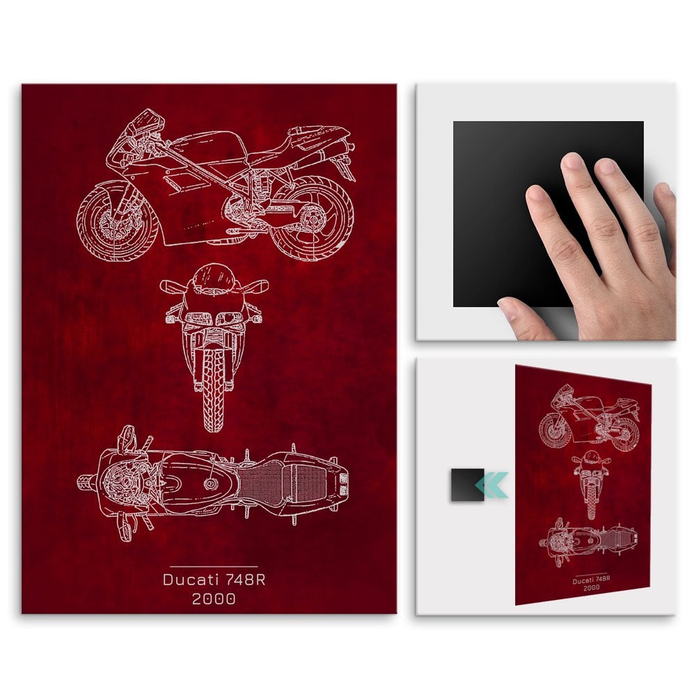 Plakat metalowy Ducati 748R Projekt Scarlet L