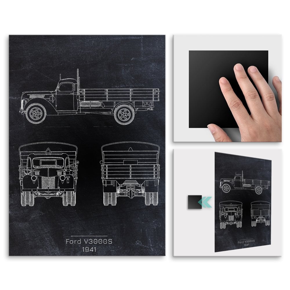 Plakat metalowy Ford V3000S Projekt Blackboard M