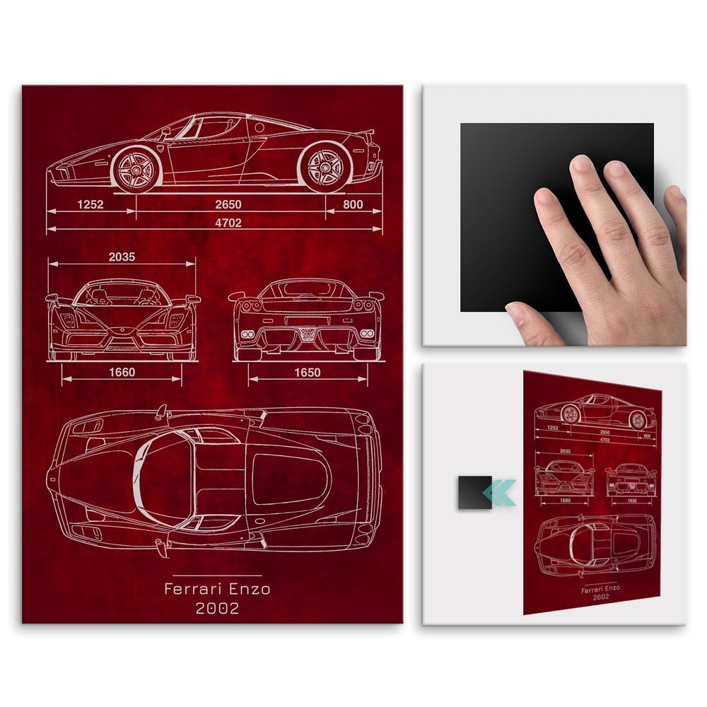 Plakat metalowy Ferrari Enzo Projekt Scarlet L