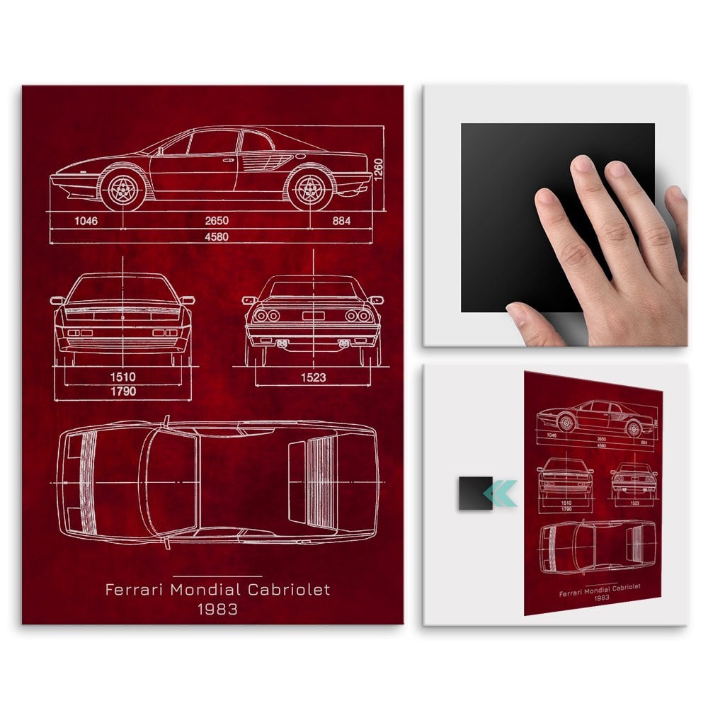 Plakat metalowy Ferrari Mondial Cabriolet Projekt Scarlet M