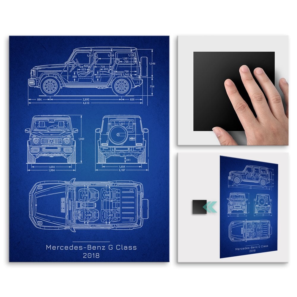 Plakat metalowy Mercedes-Benz G Class Projekt Blueprint L