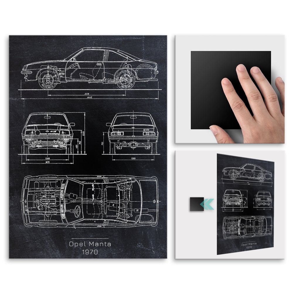 Plakat metalowy Opel Manta Projekt Blackboard M