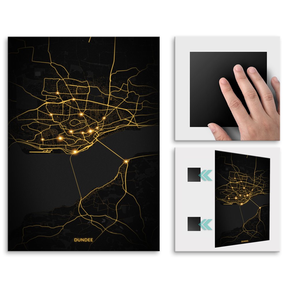 Plakat metalowy Mapa City Lights Dundee L