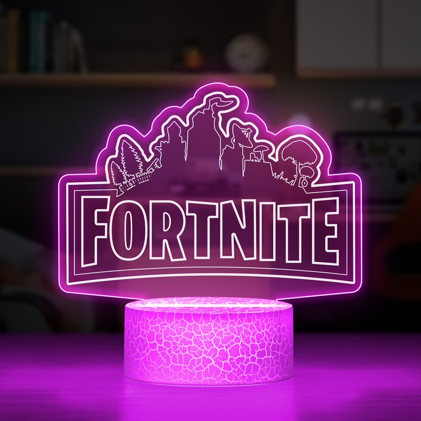 Lampka LED L 3D z nadrukiem na szkle akrylowym Fortnite