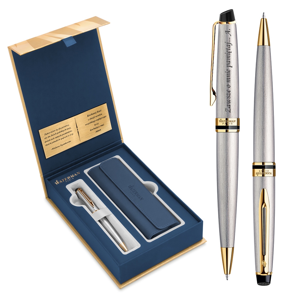 Zestaw Dugopis Etui WATERMAN Expert Stalowy GT